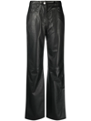REMAIN CHARLENE WIDE-LEG LEATHER TROUSERS