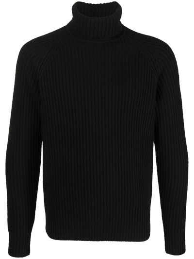 Parajumpers Logo-patch Roll Neck Jumper In Black