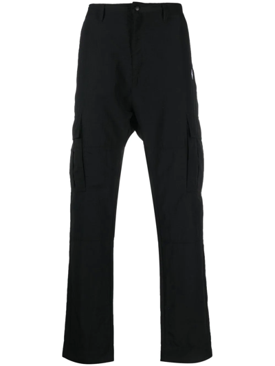 Marcelo Burlon County Of Milan Logo-embroidered Cargo Trousers In Black