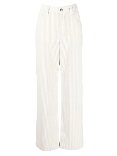 Brunello Cucinelli Corduroy Palazzo Pants In White