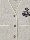 DOLCE & GABBANA CABLE-KNIT LOGO-PATCH CARDIGAN