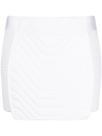 Balmain White Padded Panel Mini Skirt