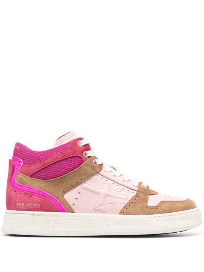Premiata Quinn High-top Sneakers In Pink