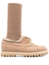 Le Silla Suede Sock-ankle Boots In Brown