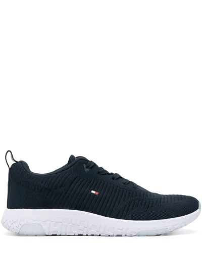 Tommy Hilfiger Ribbed Texture Sneakers In Blau