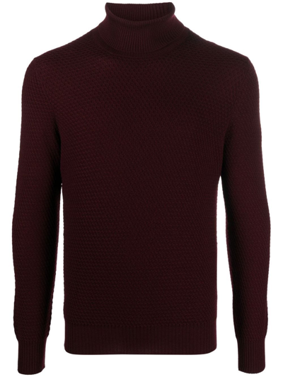 Tagliatore Wool Roll-neck Jumper In Rot