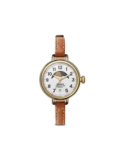 Shinola The Birdy Moon Phase 34mm In Weiss