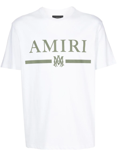 Amiri Logo-print Cotton-jersey T-shirt In White