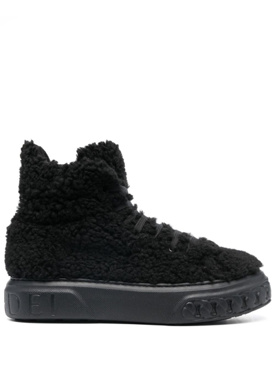 Casadei Ecosheep Lace-up Combat Boots In Black