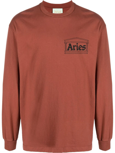 Aries Logo-print Sweatshirt In Rot