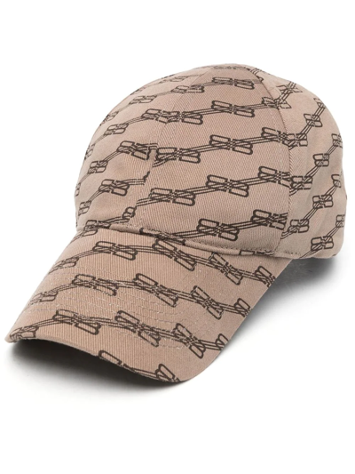 Balenciaga Bb Logo Printed Cotton Cap In Pink