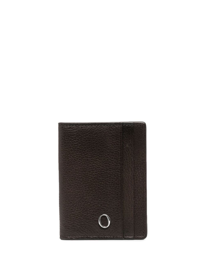 Orciani Logo-plaque Card Holder In Braun
