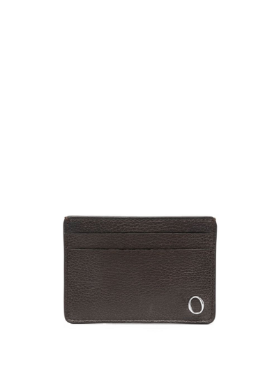 Orciani Textured-leather Cardholder In Braun