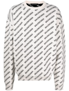 Balenciaga Men's Mini Diagonal Logo Sweater In Nude