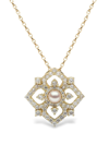 Yoko London 18kt Yellow Gold Petal Pearl And Diamond Pendant In Gold