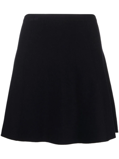 Theory High-waisted A-line Mini Skirt In New Navy