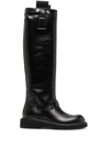 RICK OWENS KNEE-LENGTH LEATHER BOOTS
