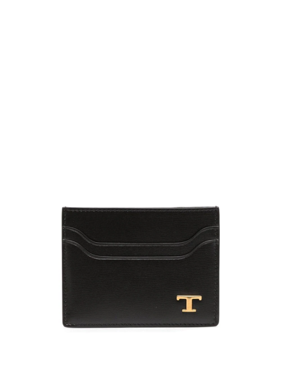 Tod's Logo-plaque Leather Cardholder In Braun