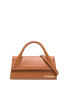 Jacquemus Le Chiquito Long Leather Top Handle Bag In Brown