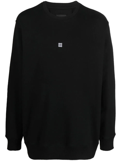 Givenchy Monogram-print Crew Neck Sweatshirt In Schwarz