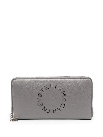 Stella Mccartney Stella Logo Continental Wallet In Grey