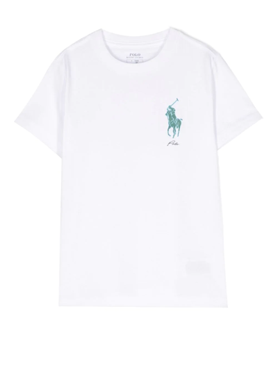 Ralph Lauren Kids' Polo Pony Print T-shirt In White