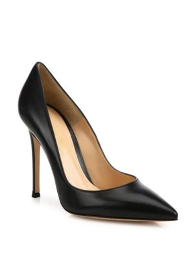 Gianvito Rossi Black Leather Gianvito 105 Heels