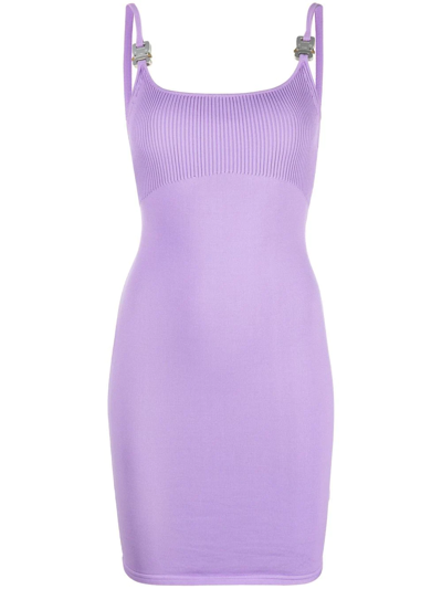 Alyx Disco Rib-knit Mini Dress In Purple
