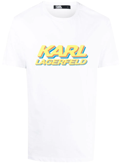 Karl Lagerfeld Logo印花短袖t恤 In Weiss