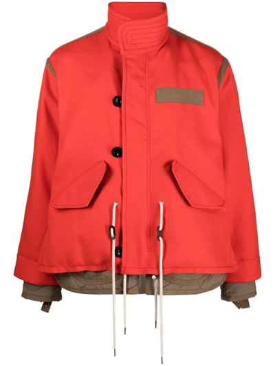 Sacai Fireman Drawstring Jacket In Rot