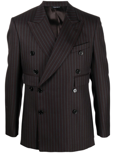 Dolce & Gabbana Pinstripe Double-breasted Blazer In Multicolor