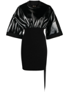 Rick Owens Drkshdw Tommy Cinched-waist Minidress In Black