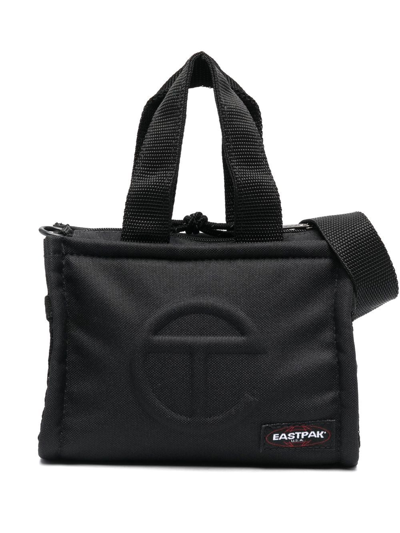 Eastpak Telfar Small Logo-embossed Shell Tote Bag In Black