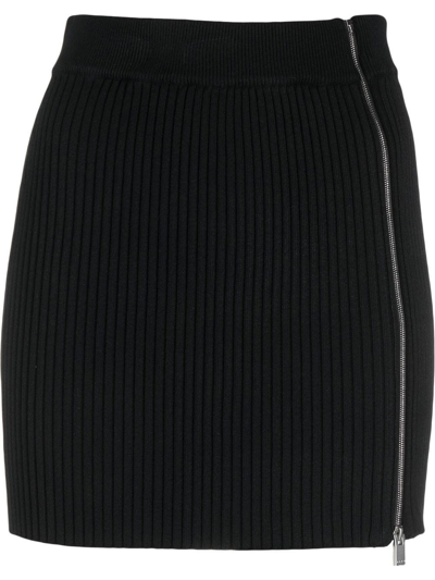 Alyx Ribbed-knit Mini Skirt In Black