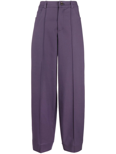 Aeron Tapered-leg Wool Trousers In Violett