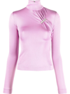 Alyx Gathered Clip-design Top In Rosa
