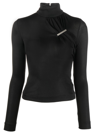 Alyx Gathered Clip-design Top In Schwarz