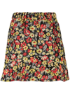 Ganni 3d Jacquard Mini Skirt In Rot