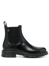 Ferragamo Leather Magnum Chelsea Boots In Schwarz
