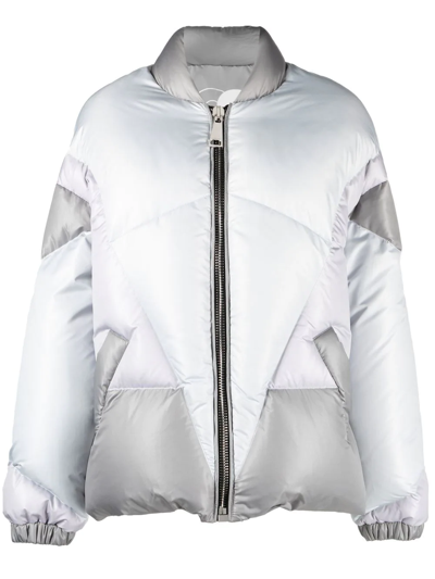 Khrisjoy Silver Puff Khris Heart Quilted Jacket In Grey