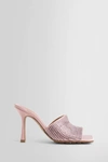 Bottega Veneta Sparkle Slide Stretch Satin Sandals In Pink