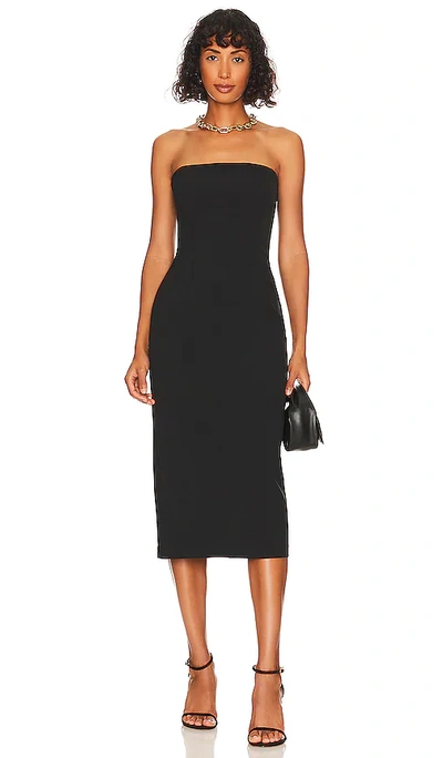 L'academie Sunny Midi Dress In Black