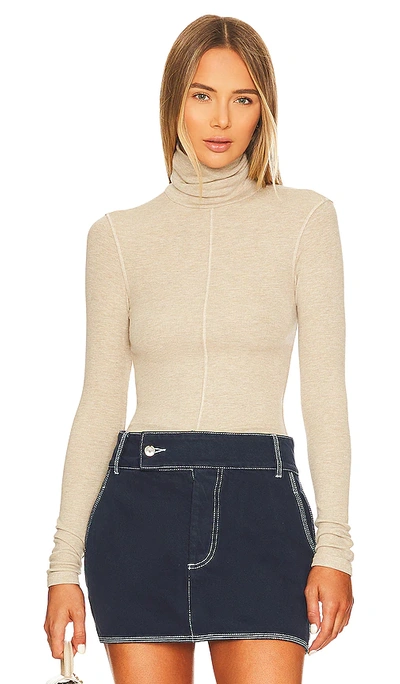 The Line By K Mads Turtleneck In Beige Melange