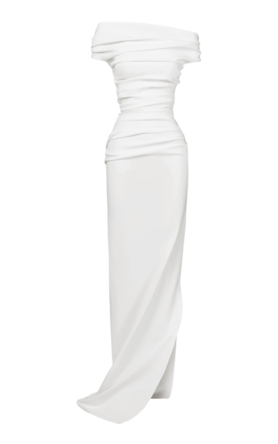 Maticevski Allegro Off-shoulder Crêpe Gown In White
