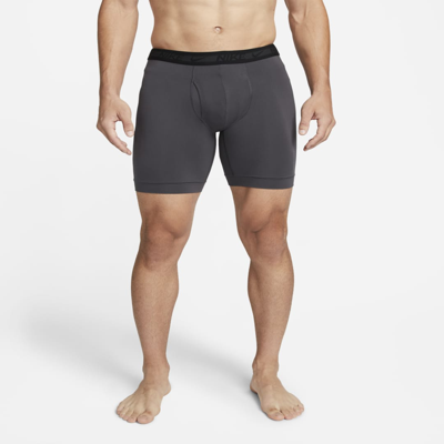Nike Dri-fit Ultra Stretch Micro Men's Long Boxer Brief (3-pack) In Grey