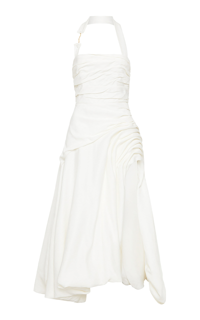 Aje Mika Linen-blend Midi Dress In White