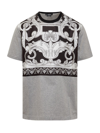Versace Baroque Printed Crewneck T-shirt In Nero