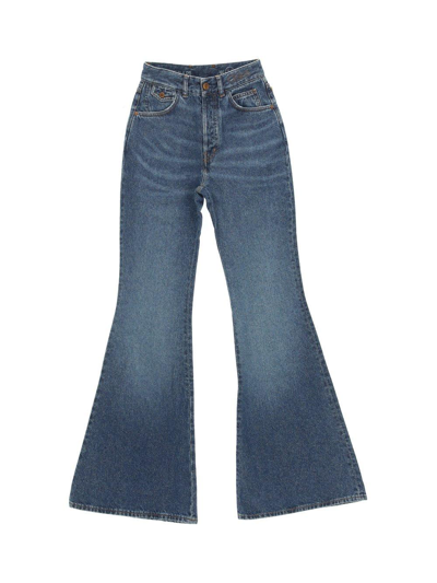 Chloé High Waist Flared Jeans In Denim