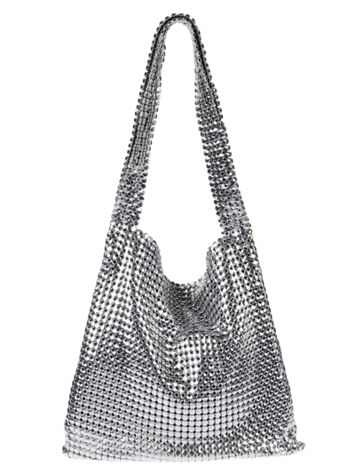 Rabanne Pixel Hobo Bag In Argento