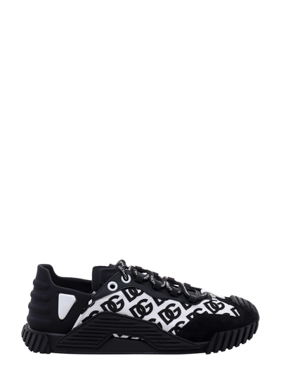 Dolce & Gabbana Men's Calfskin Nappa Portofino Sneakers With Dg Logo Print In Multi